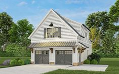 this is an artist's rendering of a two - car garage