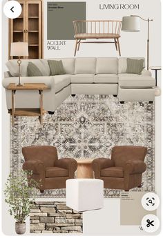 Long Formal Living Room Layout, Muted Living Room Decor, French Country Living Room Mood Board, Organic Modern Decor Gray Couch, Living Room Seating For 10, Modern Farmhouse Transitional Living Room, Living Room Color Palate, Neutral And Sage Green Living Room, Farmhouse Earth Tones