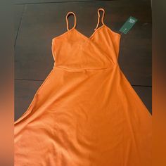 Wrap Style Top Skater Bottom. Adjustable Straps. Orange. Never Worn Dresses Orange, Wild Fable, Skater Dress, Wrap Style, Color Orange, Top Styles, Colorful Dresses, Adjustable Straps, Midi Dress