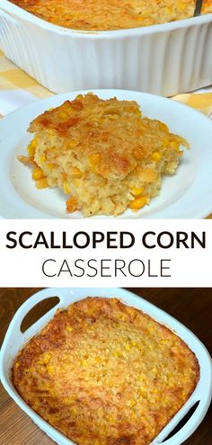 this is a casserole dish with corn on top and in the bottom, it's ready to be eaten