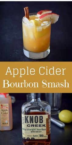 This #apple #cider #bourbon #smash #cocktail is so yummy. It is perfect to serve over the holidays. But not just for that time, but year round, that's how good it is. Try it and see. #dishesdelish Spiced Bourbon Apple Cider, Apple Smash Cocktail, Apple Cider Whiskey Smash, Apple Cider Liquor Drinks, Bourbon And Cider Cocktail, Apple Cider Smash, Apple Whiskey Drinks Cocktail Recipes, Spiked Apple Cider Bourbon, Apple Cider Bourbon Smash