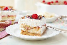 a piece of cake sitting on top of a white plate