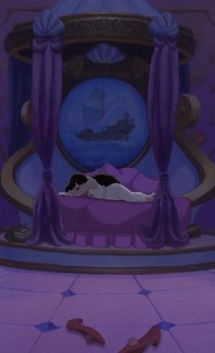 the princess and the frog sleeping on their bed