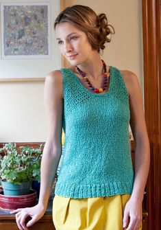 Pennekamp Knit Tank Top Pattern, Summer Top Pattern, Tank Top Pattern, Summer Knitting, Summer Tank Tops, Free Knitting Pattern, Knit Outfit