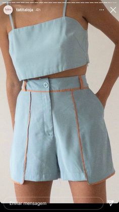 Linen Style Fashion, Iranian Fashion, Diy Clothes Design, Fashion Top Outfits, Fashion Design Clothes, Cropped Top, Minimal Fashion, Fashion Sewing, Western Wear