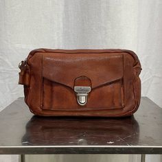 Made In Italy, Brown Leather, No Strap, Comes With Leather Cream And Care Bag 9 X 5 X 3 In Front Pocket With Latch Closure Campomaggi Bags, Brown Leather, Bag Lady, Cream, Leather, Women Shopping, Color