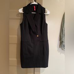 Dress Is Black, Brand New With Tags. Fabric Has Some Stretch To It And Would Look Good Dressed Up Or Down. Vest Dress, New Color, Nice Dresses, Dress Up, Mini Dress, Womens Dresses, Brand New, Tags, Fabric