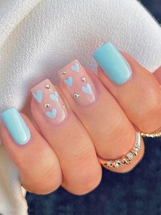 uñas para cualquier época del año (cortas) Grad Nails, Everyday Nails, Preppy Nails, Kids Nail Designs, Heart Nail Designs, Nails Yellow, Cute Simple Nails, Easy Nails