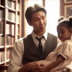 #Bts #RM #edit #KimNamjoon #Father Baby Ram, Rose Glasses, Blasian Babies, V Chibi, Ideal Type, Dream Husband