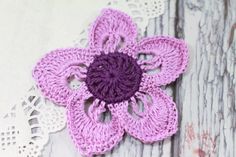 FLOWER MOTIF Crochet Flower Pin Crochet Flower Brooch pattern PDF Shabby Chic Centerpieces, Brooch Pattern, Baby Frock Pattern, Crochet Toddler, Blooming Garden, Crocheted Flowers, Crochet Supplies, Crochet Poncho Patterns, Crochet Flower Tutorial