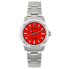 $9,995.000 pre owned Rolex 277200 Midsize Oyster perpetual Coral Red dial model# 277200 Classic Red Watch For Formal Occasions, Classic Red Watches For Formal Occasions, Classic Red Formal Watch, Pre Owned Rolex, Coral Red, Oyster Perpetual, Mid Size, Red Aesthetic, Michael Kors Watch