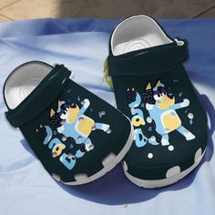 Rare Dad Bluey Clogs For Kids & Adults Blue Non-slip Fun Clogs, Fun Blue Non-slip Clogs, Playful Blue Round Toe Clogs, Blue Fun Slip-on Clogs, Fun Blue Slip-on Clogs, Blue Slip-on Fun Clogs, Playful Blue Closed Toe Clogs, Blue Non-slip Fun Slippers, Fun Blue Non-slip Slippers