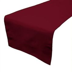 a red table runner on a white background