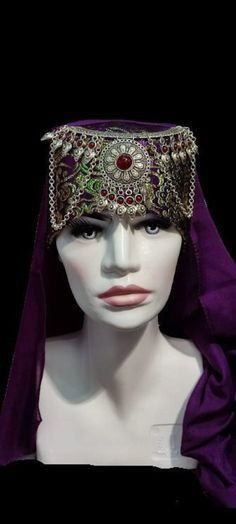 Ottoman Regional Women's headdress produced from velvet fabric shiny Anatolian Motifs. Pediment handicraft mounted on a special head cover. خليمة كتكوت لقب انثى اكسسوارات فيلم بالا مالهون هاتون khalimat katkut laqab anathaa aksiswarat film bala malhun hatun Luxury Scarves, Head Covering, Caps For Women, Adult Costumes, Headdress, Velvet Fabric, Hats For Women, Ottoman, Gender Neutral