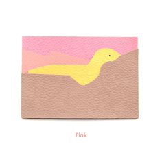 Pink leather card holder | DIY leather card holder kit | POPSEWING™ Pink Leather Card Holder For Daily Use, Diy Card Holder, Card Holder Diy, Diy Bag Kit, Colorful Dinosaur, Leather Kits, Dinosaur Cards, Saddle Stitch, Make Your Own Card