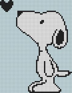 a cross stitch pattern with a cartoon dog