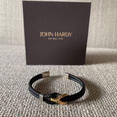 Like New! Used Once. Perfect Gift. Designer Black Cuff Bracelet As Gift, Designer Black Cuff Bracelet For Gift, Designer Black Bracelet As Gift, John Hardy Bracelet, Black Onyx Bracelet, Black Leather Bracelet, Snake Earrings, Black Sapphire, Onyx Bracelet