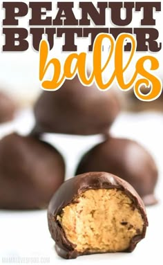 chocolate peanut butter balls stacked on top of each other