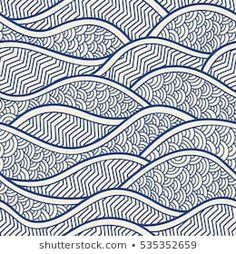 an abstract blue and white background with wavy lines in the shape of waves, ornament