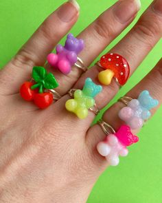 🌈 Funky adjustable rings that will add fun to any outfit. For quirky people who love colour !  🌈 These are adjustable so will fit most adults 🌈 Each sold separately  🌈 check out my other rings/items Kawaii Jewelry With Cute Adjustable Design, Adjustable Kawaii Jewelry With Cute Design, Adjustable Cute Kawaii Jewelry, Whimsical Adjustable Rings, Handmade Cute Green Ring, Handmade Cute Green Rings, Cute Green Handmade Rings, Cute Adjustable Rings For Parties, Cute Adjustable Party Rings