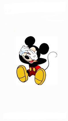 a cartoon mickey mouse with his arms in the air and one hand out to the side