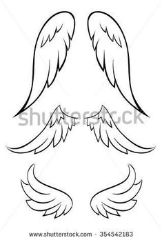 two angel wings with spread out