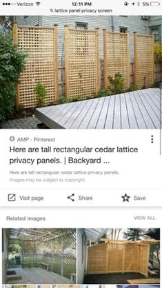 an image of a screen shot of a backyard with privacy screens on the sides and in the middle