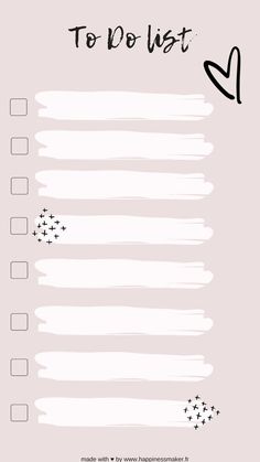 a to do list is shown with arrows and stars on the top, as well as an arrow in the bottom right corner