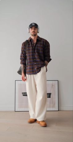 Men Outfit Ideas, White Pants Outfit, Pants Outfit Men, Streetwear Fits