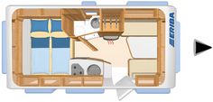 the floor plan for a small house with an attached kitchen and living room, as well as a bathroom