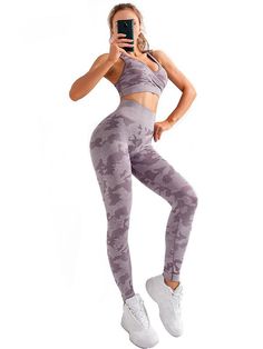 Sku CY-!57447 Material Chemical Fiber Style Wrap Feature Camouflage Occasion Sports Seasons Spring , Summer , Autumn , Winter Type Yoga Suits Color GRAY,PURPLE,LIGHT GREEN Size S,M,L Please consult the size chart we provide for this item''s measurements to help you decide which size to buy.Please note: There may be 1-3cm differ due to manual measurement.CMINCH Top Bust Shoulder Sleeve Hemline Length S 60 16 62 57 36 M 64 18 63 59 36.5 L 68 20 64 61 37 CMINCH Bra Under Bust Grith Length S 61 32 M 65 32.5 L 69 33 CMINCH Buttom Waist Hips Length S 57 67 82 M 61 71 84 L 65 75 86 Sporty Stretch Camouflage Activewear, Camouflage Stretch Sporty Activewear, Camouflage Fitted Activewear For Gym, Camouflage Stretch Activewear For Gym, Stretch Camouflage Activewear For Gym, Camouflage Moisture-wicking Activewear For Workout, Camouflage Activewear For The Gym, Yoga Suit, Top Bra