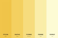 the color chart for yellow is shown in three different shades