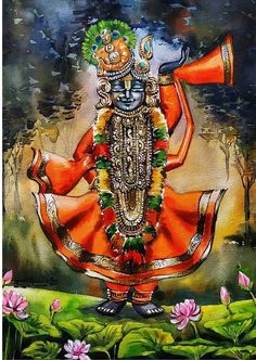 Vishnu Ji, Buddhist Art Drawing, Rajasthani Art, Lotus Art, Small Canvas Paintings, Pichwai Paintings, Canvas Painting Ideas, Lord Ganesha Paintings