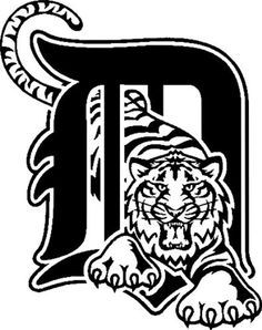 the letter d with a tiger on it