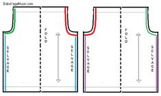 the diagram shows how to make a sewing pattern for a vest with two different colors and sizes