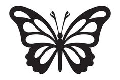 a black and white silhouette of a butterfly