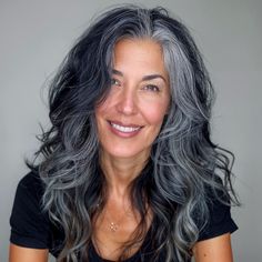 magnific RHdsTrgL0RiK78EngExE Stormy Gray and Black Sombre Black Hair On Older Women, Gray Blending For Black Hair, Gunmetal Grey Hair, Black Sombre, Black And Gray Hair, Charcoal Grey Hair, Grow Black Hair, Charcoal Hair