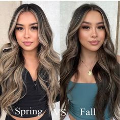 Balayage Hair Dimension, Brunette Hair Summer Highlights, Spring Brown Hair Balayage, Light Brown Hair Dark Highlights, Full Highlight On Black Hair, Neutral Beige Balayage, Balayage Hair On Tan Skin, Subtle Highlights With Money Piece, Blonde Teasy Lights On Dark Hair