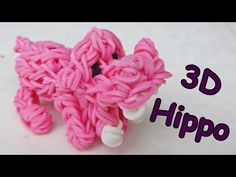 a pink dog made out of yarn with the words 3d hippo written below it