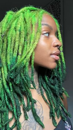 Purple And Green Locs, Dyed Dreadlocks, Fairy Locs, Dyed Locs, Purple Dreads