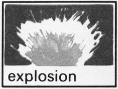 a stamp with the words explosion written on it and an image of a exploding flower