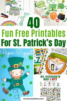 st patrick's day crafts and activities for kids to do at home or in the classroom