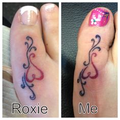 before and after photos of a toe tattoo