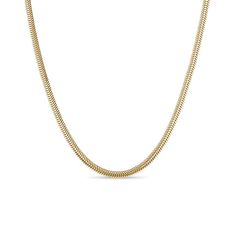 Everyday Snake Shape Necklace, Everyday Snake Shape Box Chain Jewelry, Formal Gold Snake Chain Jewelry, Minimalist 14k Gold Snake Chain Necklace, Classic Yellow Gold Snake Chain Necklace, Gold-tone Tarnish Resistant Snake Chain Necklaces, Classic Gold Snake Chain Necklace, Classic 14k Yellow Gold Snake Chain Necklace, Yellow Gold Herringbone Necklace With Snake Shape Chain