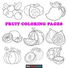 fruit coloring pages with different fruits and vegetables