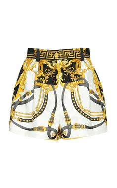 Versace Clothes, Versace Print, Versace Shorts, Versace Designer, Mexican Outfit, Baroque Print, Versace Fashion, Satin Shorts, Versace Outfit