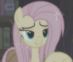 a pink pony with long hair and big eyes