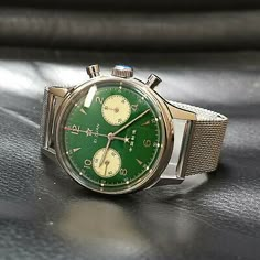 SEAGULL 1963 2021 Milan Steel + Nylon 2 Band Sapphire GREEN Mechanical Watch | eBay Watches For Men Unique, Everyday Watch, Men's Vintage Watch, Mood Board Fashion, Blue Steel, Golf Fashion, Classic Watches, Men Fashion Casual Outfits