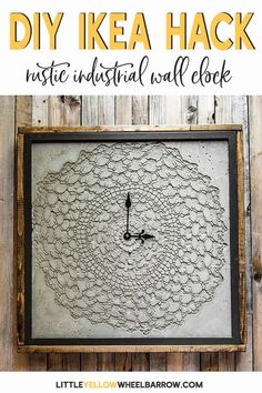 a clock made out of wire and wood with text overlay that says diy ikea hack