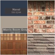 several different types of roofing materials including brick, wood and stone sidings with the words naval sw04